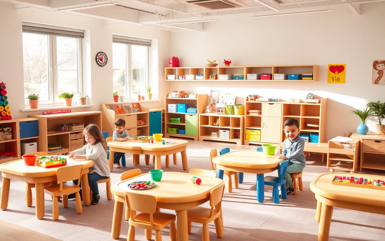 Bright preschool classroom