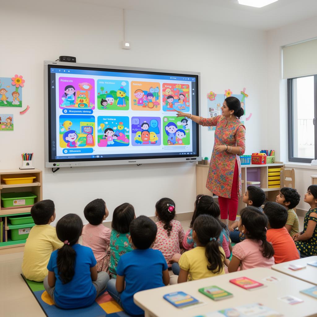 Smart classroom with interactive digital board